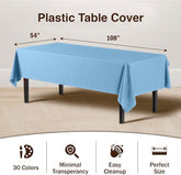 Light Blue Plastic Table Cover | Case of 48